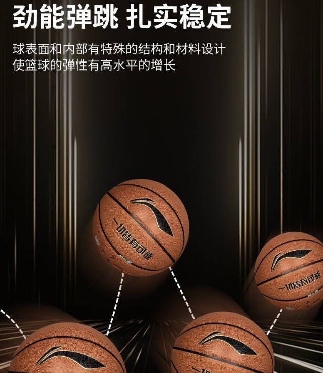 李宁篮球成人7号儿童5号青少年室内外水泥耐磨高弹PU蓝球